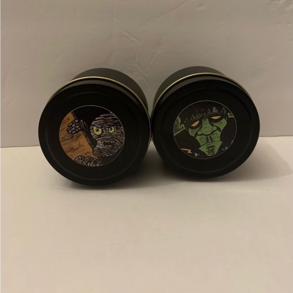 Halloween 5 Ounce Candles Of The Mummy & Frankenstein’s Monster. Handmade. Movie